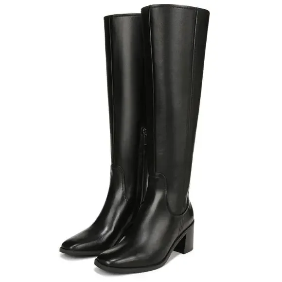 Naturalizer Womens dda Over-The-Knee Boots US 7 M Wide Calf Black Leather EUC - Picture 1 of 13